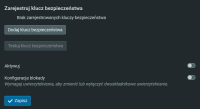 Ekran ustawień dwuskładnikowego uwierzytelniania za pomocą kluczy bezpieczeństwa
