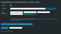 Ekran ustawień dwuskładnikowego uwierzytelniania za pomocą kodów jednorazowych opartych na czasie (TOTP)